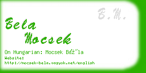 bela mocsek business card